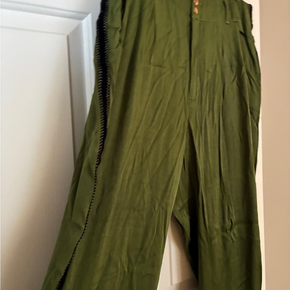 Anthropologie Diandra Pleated Joggers Green Pants Sz. 10Tall - Picture 9 of 16